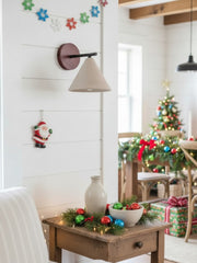 Travertine Wall Sconce - Natural Stone Sconce with Tapered Shade